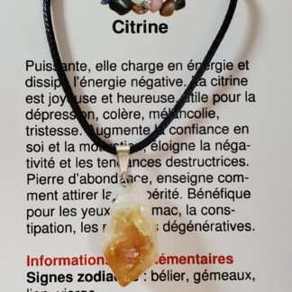 collier citrine brute