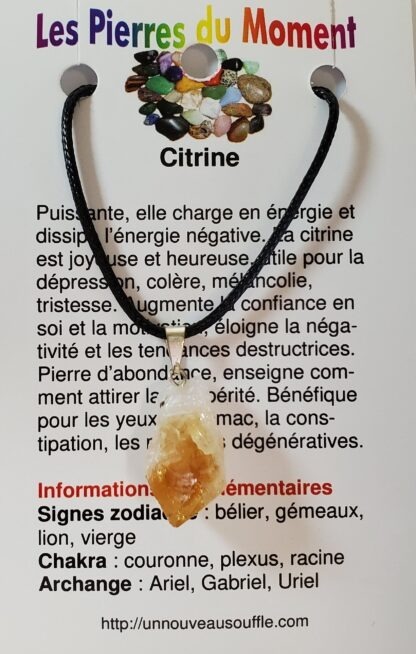 collier citrine brute