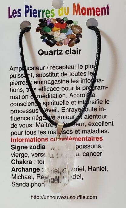 collier quartz clair brute