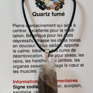 collier quartz fume brute