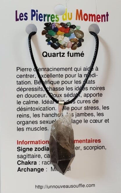 collier quartz fume brute