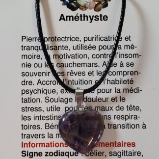 collier coeur amethyste