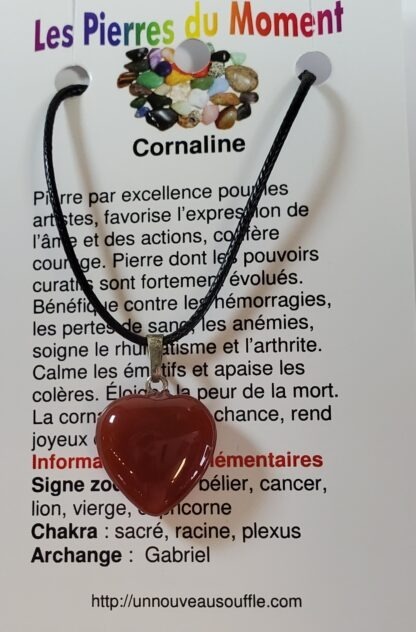 collier coeur cornaline