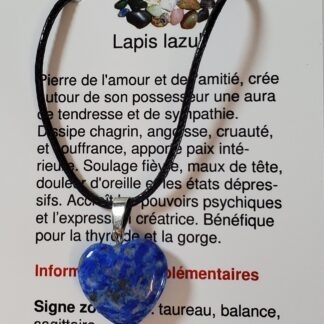 collier coeur lapi lazuli