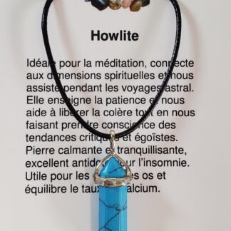 collier howlite bleue