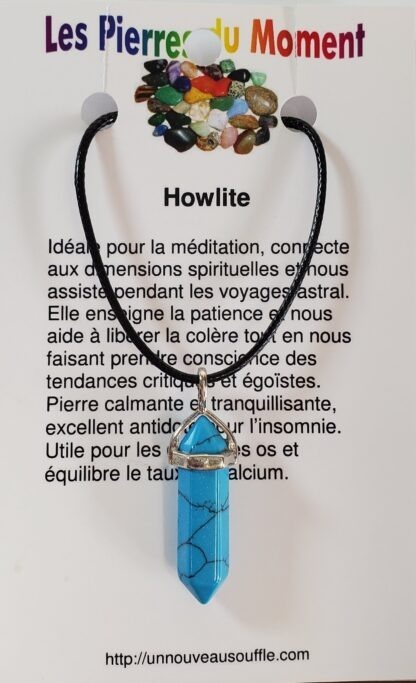 collier howlite bleue