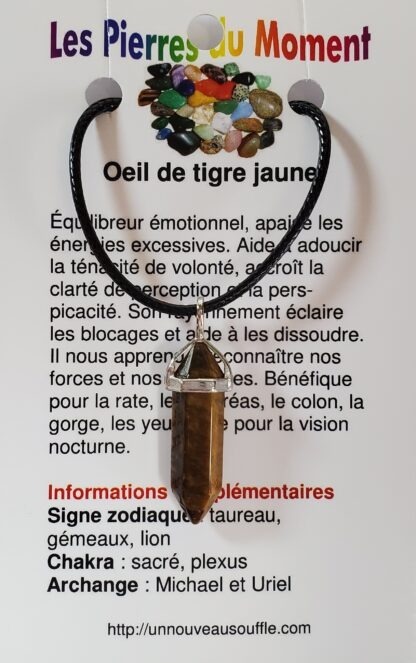 collier oeil de tigre jaune