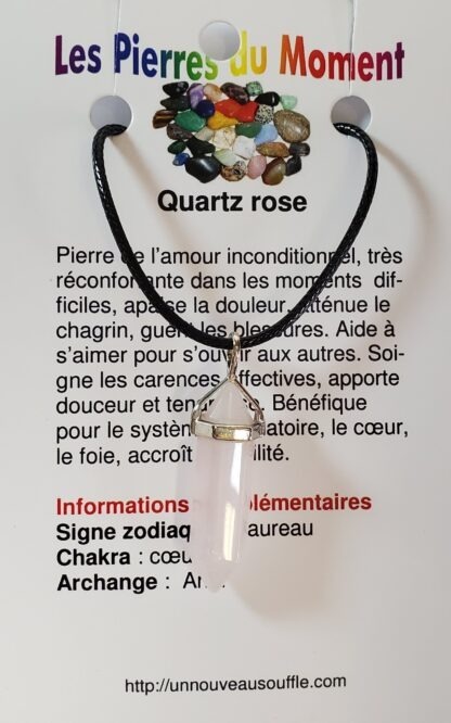 collier quartz rose