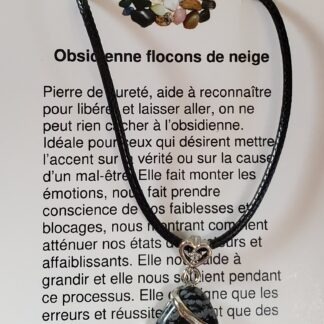 collier obsidienne flocons de neige