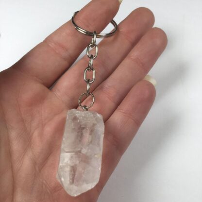 Porte-clés quartz clair brute