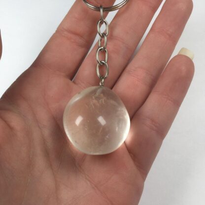 Porte-clés quartz clair poli