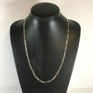 chaine argent figaro 22"