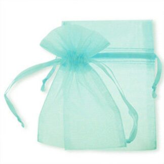 pochette organza - bleu pale