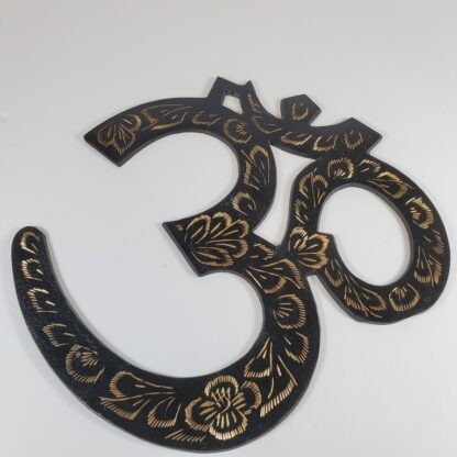 Om mural noir gravé 8"