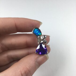 Pendentif améthyste et opale
