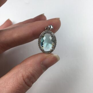 Pendentif cyanite et quartz