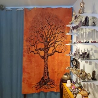Tapisserie murale arbre de vie - orange