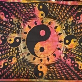 Tapisserie murale - yin yang colorée