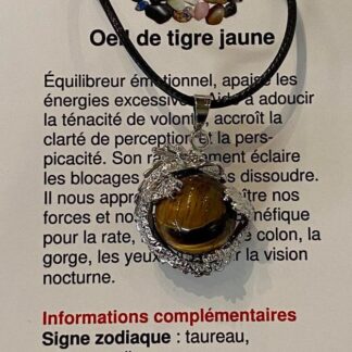 Collier dragon - œil de tigre