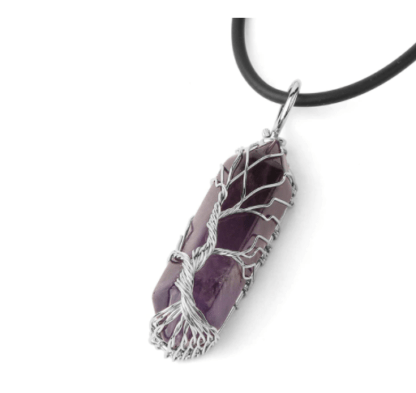 Collier arbre de vie - améthyste
