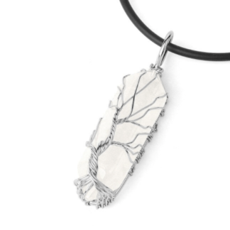 Collier arbre de vie - quartz clair