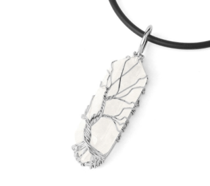 Collier arbre de vie - quartz clair