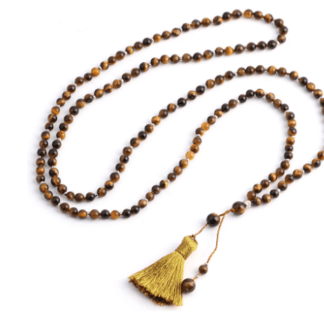 Collier mala œil de tigre jaune