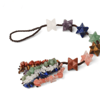 Pendentif rétroviseur chakras - merkaba