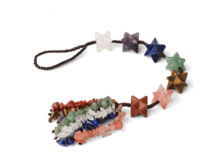 Pendentif rétroviseur chakras - merkaba
