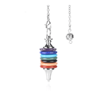 Pendule chakras - pierres en rondelles