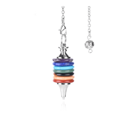 Pendule chakras - pierres en rondelles