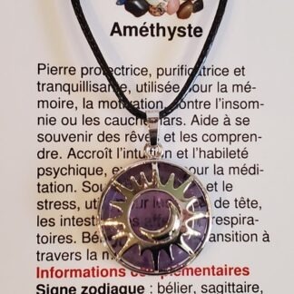 Collier soleil-lune - améthyste