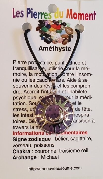 Collier soleil-lune - améthyste