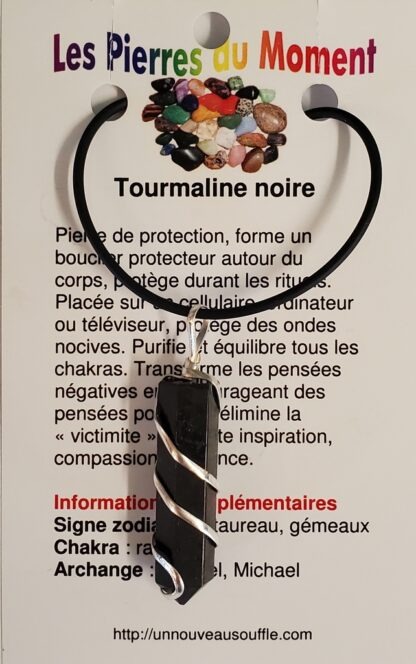 Collier tourmaline noire générateur