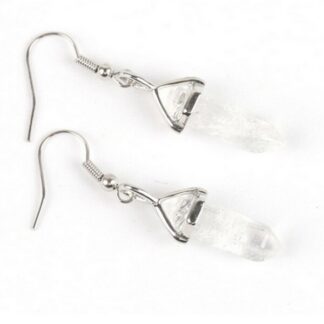 boucles d'oreilles quartz clair