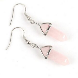 boucles d'oreilles quartz rose