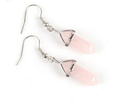 boucles d'oreilles quartz rose