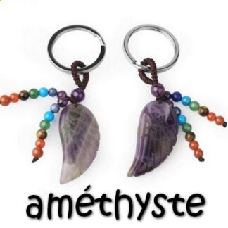 porte-clés aile d'ange améthyste