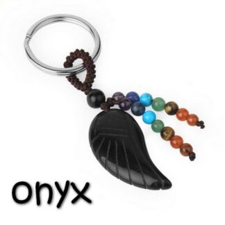 porte-clés aile d'ange onyx