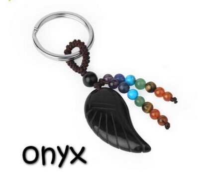 porte-clés aile d'ange onyx