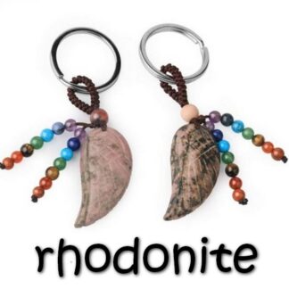 porte-clés aile d'ange rhodonite