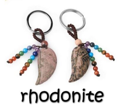 porte-clés aile d'ange rhodonite