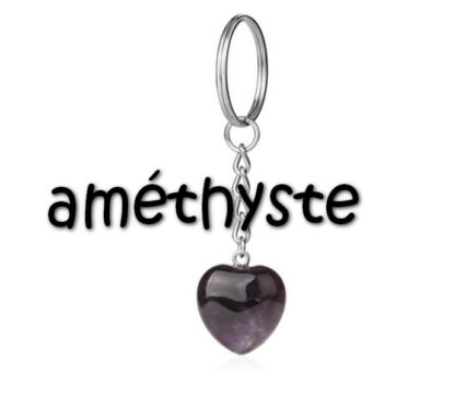 porte-clés cœur améthyste