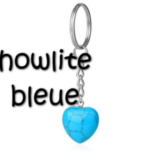 porte-clés cœur howlite bleue