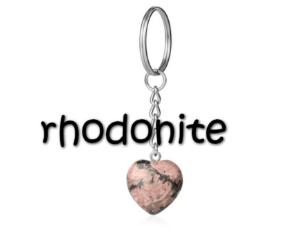 porte-clés cœur rhodonite