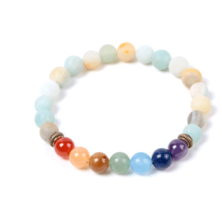 bracelet amazonite et pierres chakras