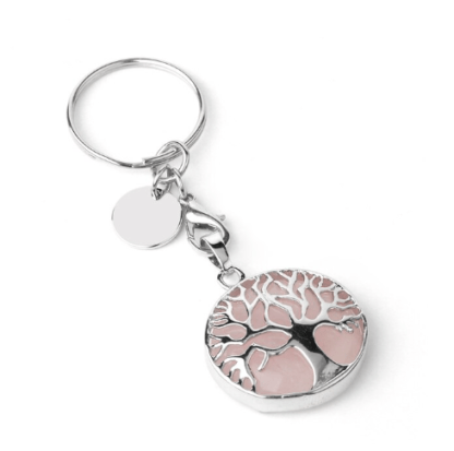 porte-clés quartz rose