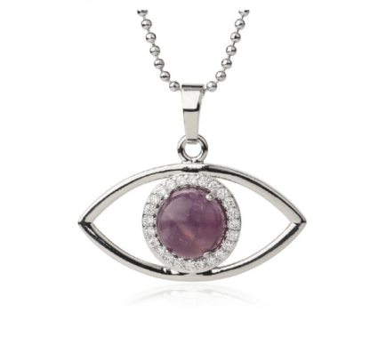 Collier améthyste - œil de protection