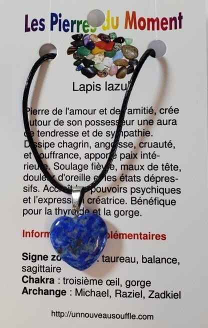 collier coeur lapi lazuli