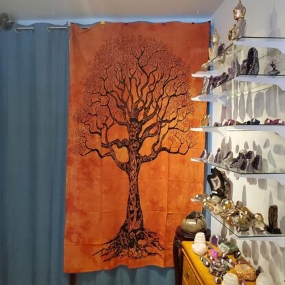 Tapisserie murale arbre de vie - orange